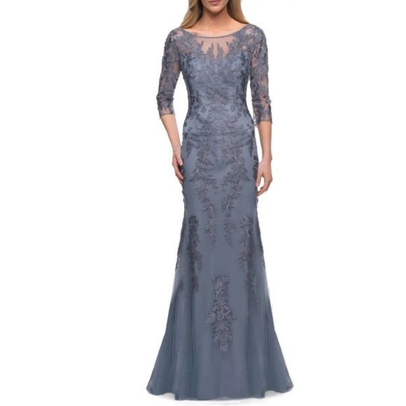 NWT‎ | LA FEMME Gorgeous Lace Sheath Gown - Picture 1 of 13